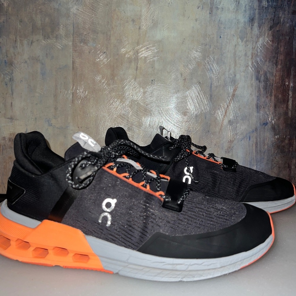 On Cloudnova Flux Running Shoes Mens 11.5 Black Orange Excellent 3MD10260666